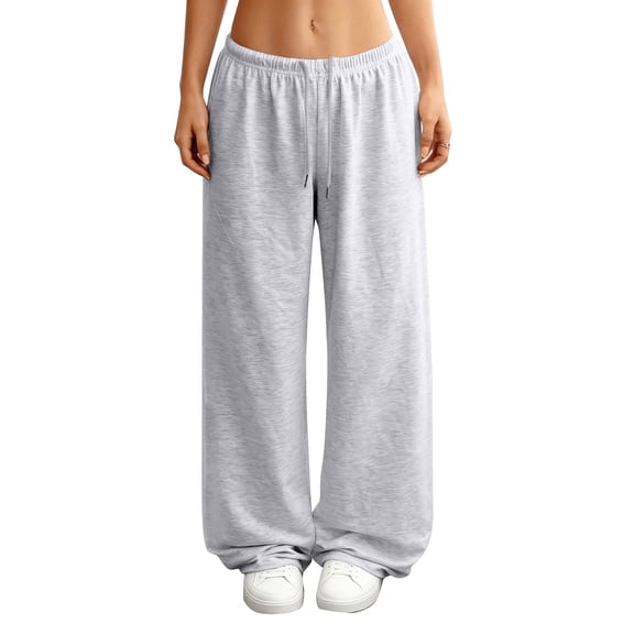 Summer Pants for Women Wide Leg Sweatpants Elastic Waist Baggy Sweatpants Comfy Soft Active Casual Loose Pants Womens Pants Casual & Wide Leg