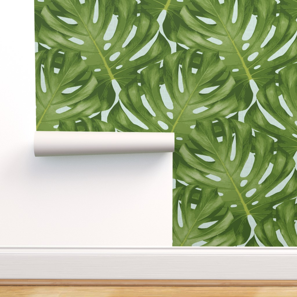 Peel & Stick Wallpaper Swatch - Monstera Leaf Exotic Tropical Tropic
