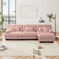 thumbnail image 4 of CKEASEAN 134''W Luxury Modular Sectional Sofa, U Shaped Couch with 2 Convertible Ottoman, Chenille Cloud Couch Sectional with 5 pillows for Living Room, 4 of 10