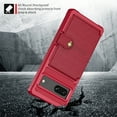 thumbnail image 5 of Cowithday for Google Pixel 7 Wallet Case, RFID Blocking Card Holder Slot Kickstand Magnetic Button Closure Women Men Heavy Duty Shockproof Rugged Back Cover for Google Pixel 7 5G 6.3" 2022, Red, 5 of 7