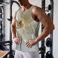 thumbnail image 5 of Logiee Elegant Ivory Flower Print Men's Workout Tank Top,Quick Dry Workout Tank Top,Gym Muscle Tee,Fitness Bodybuilding Sleeveless T Shirt-Large, 5 of 7