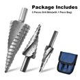 thumbnail image 4 of Pasos Bits Bits de madera Madera Madera Metal Espiral Perforación Bit Acero de alta velocidad DURBORTE DESBURRING Herramientas de mano reemplazables 3 paquetes Noticed TO001474-01, 4 of 7