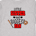 thumbnail image 4 of Inktastic Little Sister and Biggest Fan Baseball Glove and Bat Girls Long Sleeve Toddler T-Shirt, 4 of 5