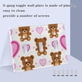 thumbnail image 4 of Dailycode Light Switch Plate Covers 3 Gang Wall Plate Plastics Outlet Covers for Kitchen Home Office Decor Cute Bear Heart, 4 of 8