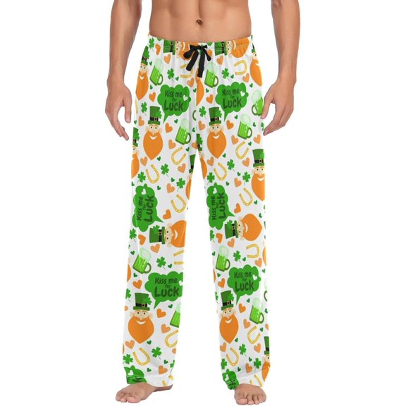 GZHJMY St. Patrick's Day Pajama Pants for Men, Lounge Pants Lightweight Men Pajama Bottoms with Drawstring Pockets, Christmas New Year Birthday Gifts, XX-Large