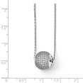 thumbnail image 3 of White Sterling Silver necklace Cable with pendant Cubic Zirconia CZ Clear 18 in 1 mm, 3 of 3