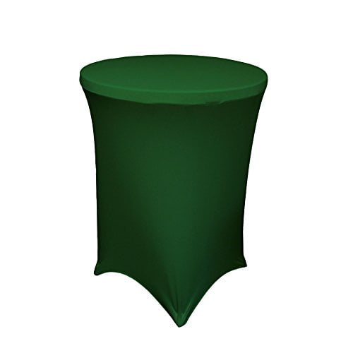 LA Linen TCSpandex36Rx42H_GreenEmeraldX32 LA Linen Round Spandex Cover For Bar High Cocktail Table, 36-Inch Round 42-Inch High, Green Emerald