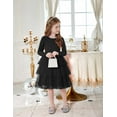 thumbnail image 3 of Arshiner Toddler Tutu Dress Girls Long Sleeve Black Funeral Tiered Formal Party Tulle Dresses for Kids 6 Years, 3 of 9