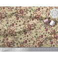 thumbnail image 2 of Soimoi Beige Modal Satin Fabric Floral & Paisley Decor Fabric Printed Yard 42 Inch Wide, 2 of 3