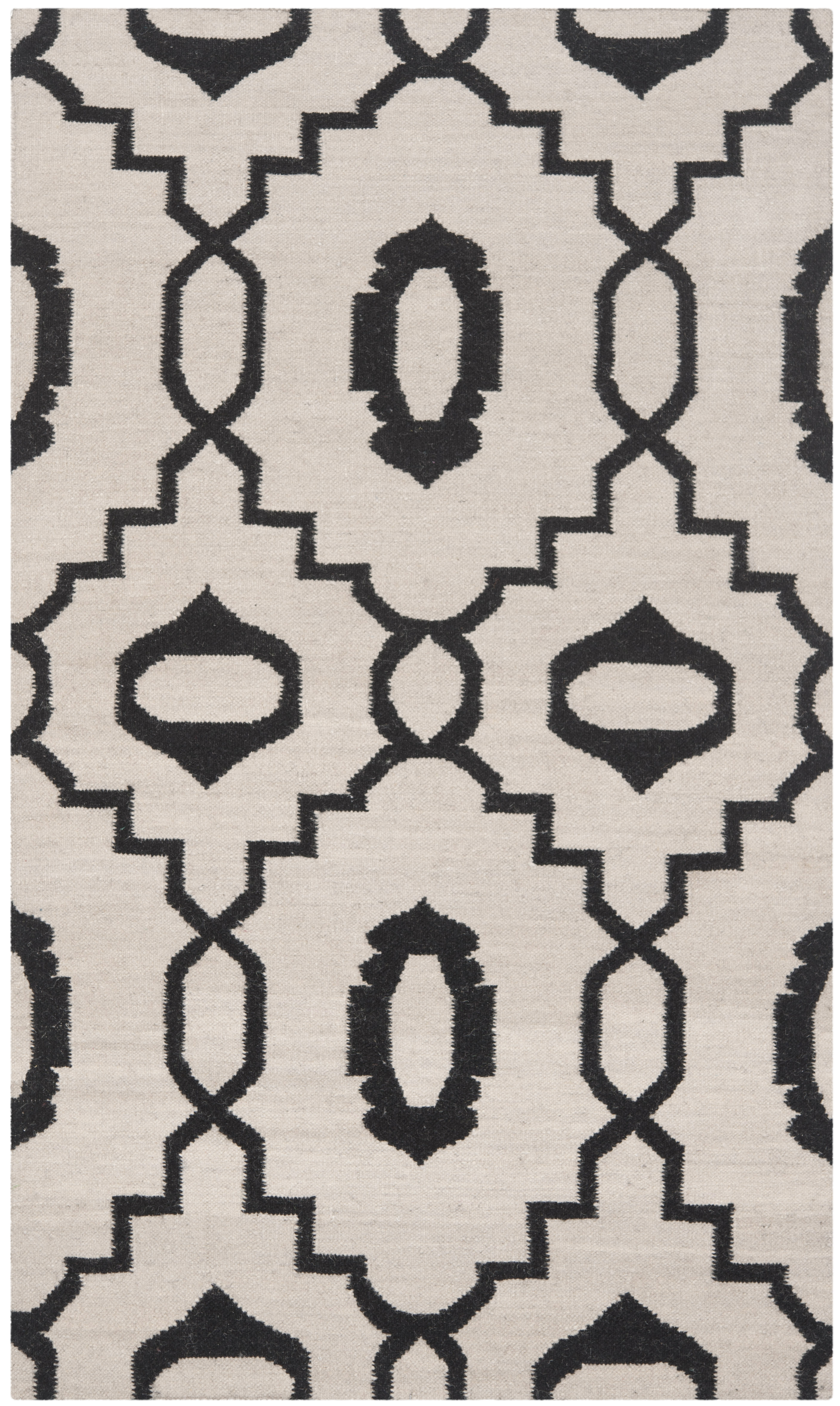 Safavieh Dhurries Guliana Geometric Wool Area Rug, Ivory/Black, 3' x 5'