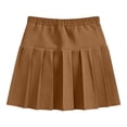 thumbnail image 5 of BRGZLK Pleated Tennis Skirts For Women Casual Solid Color Elastic Waist Loose High Waist Golf Skirt Lightweight Mini Athletic Skorts Workout, 5 of 6