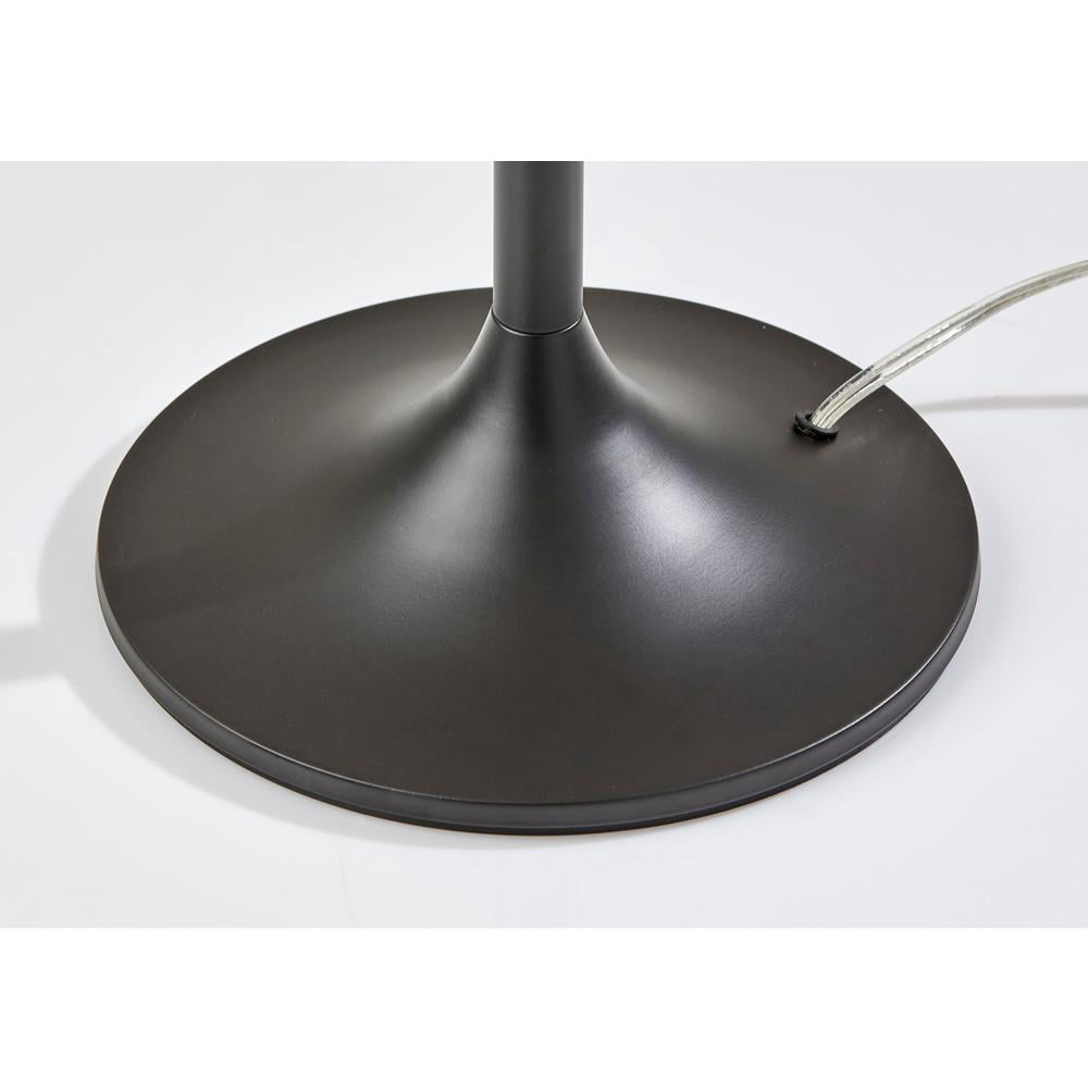 Adesso Havana 68" Dark Bronze Floor Lamp with Off-White Paper Rattan Globe Shade
