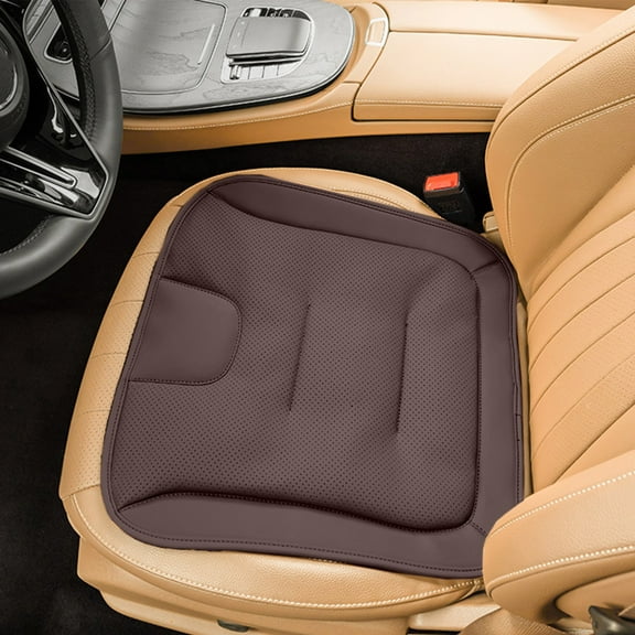 Lunxisen 3 Pcs Front Seats Car Seat Cover, Fit for Most Cars, Nappa Leather Car Seat Cushion Super Breathable, Storage Bags, All Season, Car Seat Covers Full Set