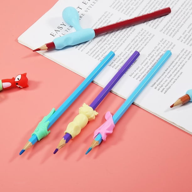 Portalápices de escritura Likrtyny juego de herramientas de agarre de bolígrafo de goma Para niños rojo