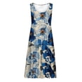 thumbnail image 4 of Drses Women's Summer Dresses Sleeveless Beach Dresses Loose Plain Printing Plus Size Swing Sundress, 4 of 5