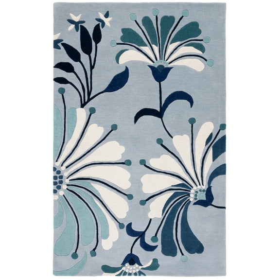 SAFAVIEH Soho Gibson Floral Area Rug, Blue/Ivory, 5' x 8'