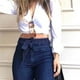 thumbnail image 4 of WILLBEST Pantalones Casuales para Mujer, Vaqueros Acampanados Lisos, Cintura Elástica, Dobladillo Inferior de Mezclilla, Pantalones elegantes para Uso Diario Grande, 4 of 8