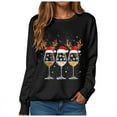 thumbnail image 5 of larppty Women's Oversized Ugly Christmas Sweatshirt Xmas Glass Print Graphic Vacation Tunic Sweater Shirt Christmas Graphic Pullover Top （Black, L）, 5 of 6