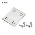 thumbnail image 4 of Uxcell 47 x 38 x 2mm Stainless Steel Flat Straight Brace Repair Plate 8 Pcs, 4 of 5