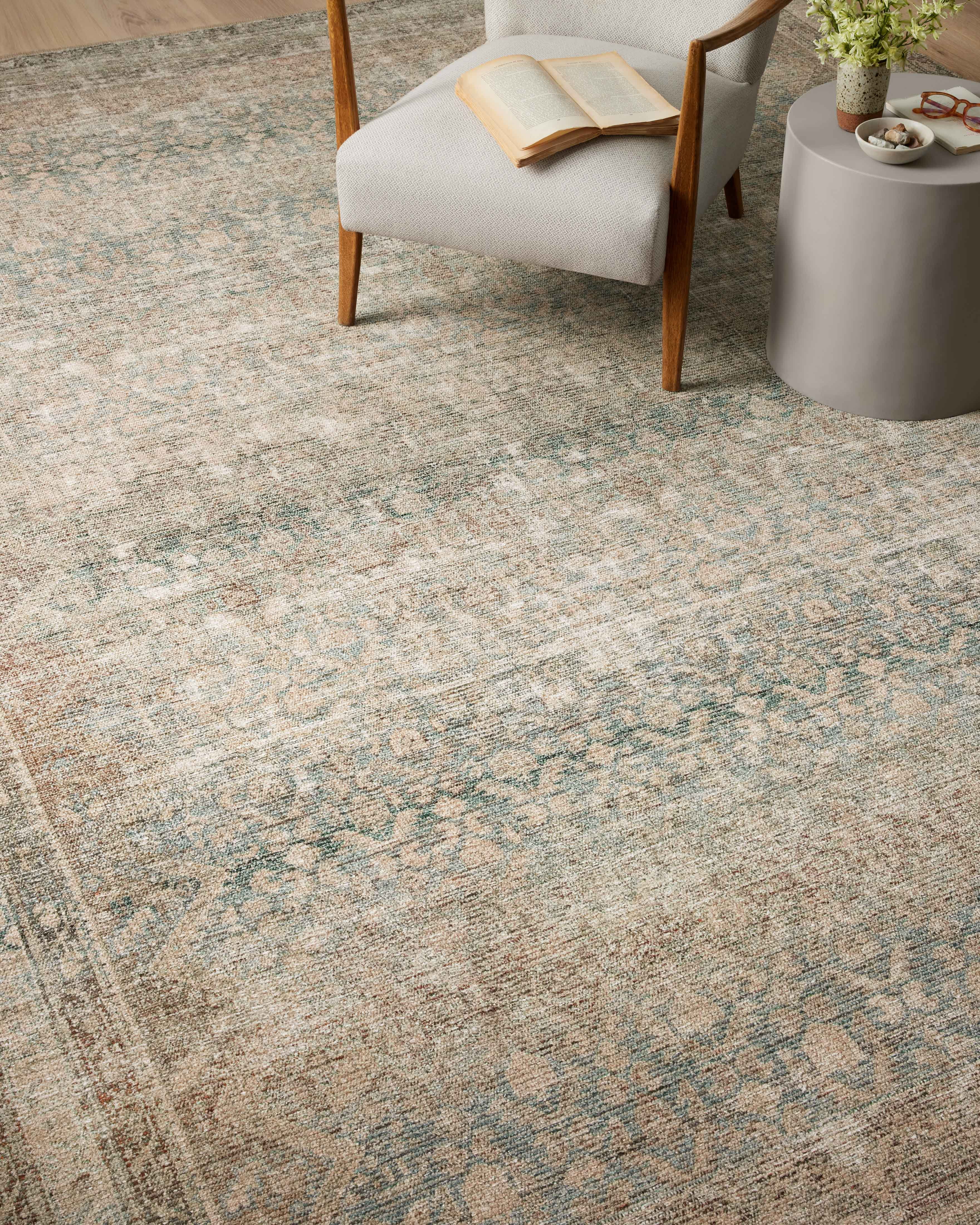 Angela Rose x Loloi Aubrey Jade / Natural 7'-6" x 7'-6" Round Area Rug