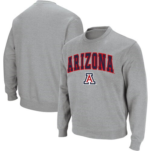 Arizona Wildcats Colosseum Arch & Logo Crew Neck Sweatshirt - Heather Gray