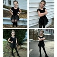 thumbnail image 6 of Oudiya Girls Shiny Ruffle Sleeve Ballet Leotard with Skirt Criss Cross Back Dance Outfit for Ballerina Kids 3-11Y, 6 of 8
