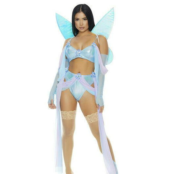 Sexy Forplay Metallic Iridescent Blue Fairy 3pc Costume 550320 