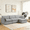 Gray, variant on LOYALICE 56" Oversized Modular Corduroy Accent Chair & Ottoman Set, Deep Seat Upholstered Sofa, Comfy Small Space Furniture for Living Room, Beige