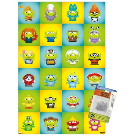 Disney Pixar - Aliens Group Wall Poster with Pushpins, 14.725" x 22.375"