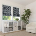 thumbnail image 5 of Sun Zero Detour Modern Trellis 100% Blackout Cordless Roman Shade, 27"x64", Navy Blue, 5 of 6