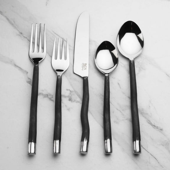 INOX Tedpole Black 5 Pcs. Flatware Set.