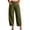 11#Q Army Green, variant on Cropped Linen Capris for Women Barrel Drawstring Wide Leg Capri Pants Cotton 2026 Casual Summer Boho Baggy Pull on Palazzo Trousers Black XL