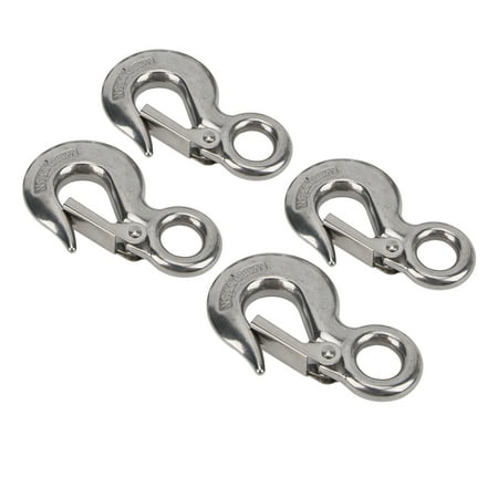 

Brrnoo 4Pcs S320 Eye Snap Latched Hoist Crane Hook 0.5T Stainless Steel Lifting Hooks Load‑bearing Hook Lifting Hook Stainless Steel Lifting Hook