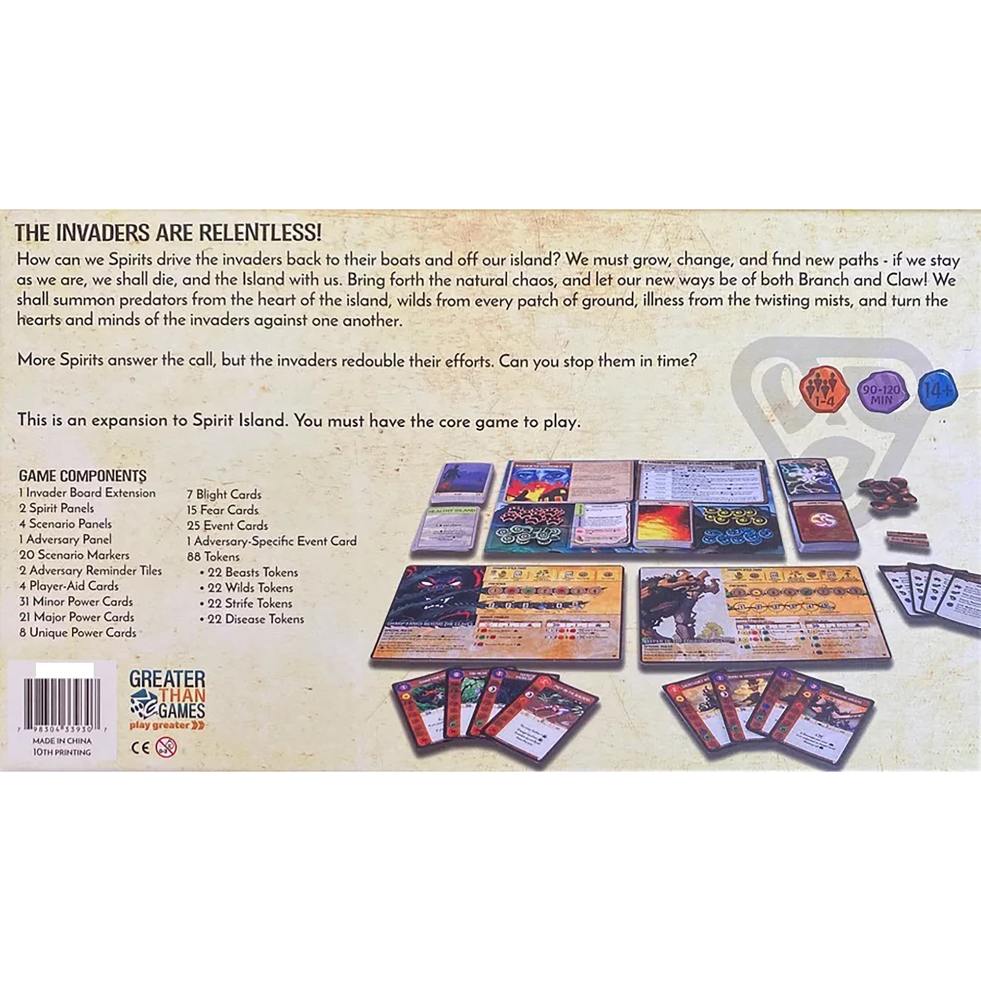 Greater than Games Spirit Island Branch & Claw Expansion to Spirit Island- Cooperative Settler-Destruction Strategy Game
