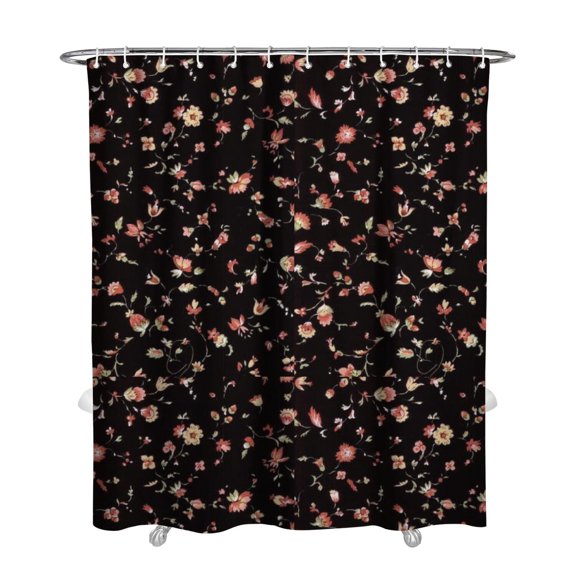 Floral Shower Curtain Watercolor Botanical Bathroom Decor Rustic Flower Design Fabric Bath Curtain for Tub Country Style Home Accessories with Hooks,72x84in(180*210cm)