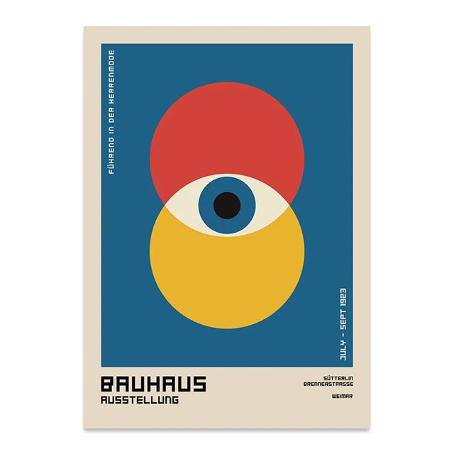 Carteles geométricos abstractos Bauhaus modernos de mediados de siglo, pinturas en lienzo, imágenes artísticas de pared, impresiones para sala de estar, decoración del hogar