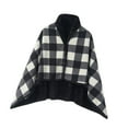 thumbnail image 2 of yotijay Poncho Blanket Cozy for Women for Home Bed Gift for Grandma Black 100x140cm, 2 of 9