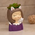 thumbnail image 3 of Girls Plant Pot Flowerpot Resin Succulent Planter Desk Mini Ornament, 3 of 8