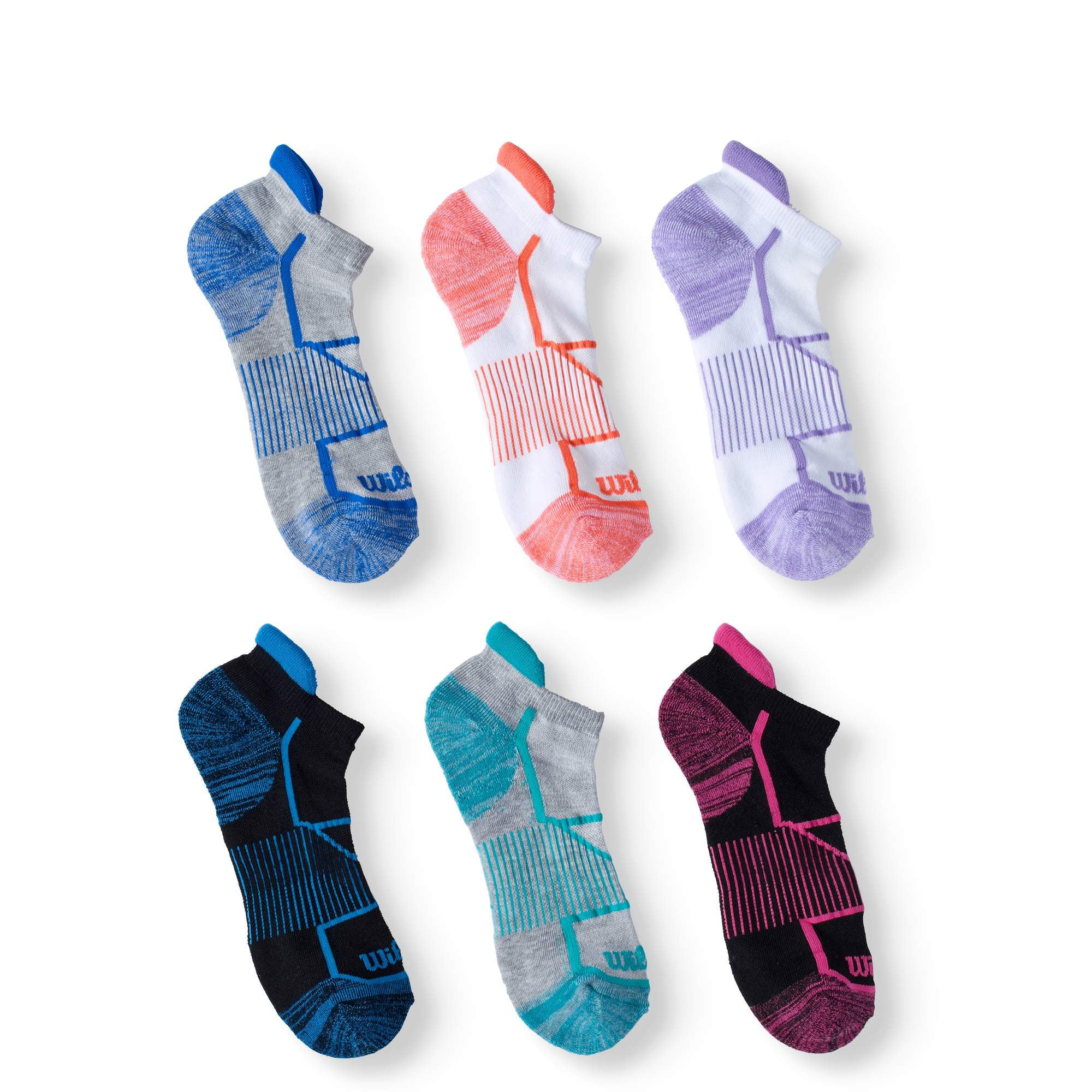 Wilson Performance No Show Socks, 6 Pairs (Big Girls)
