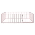 thumbnail image 5 of Bellemave Full Size Metal Floor Bed Frame, Montessori Bed with Safety Guardrails and Door, No Weight Limit and Easy Assemble Playhouse Full Bed Frame (Pink), 5 of 8