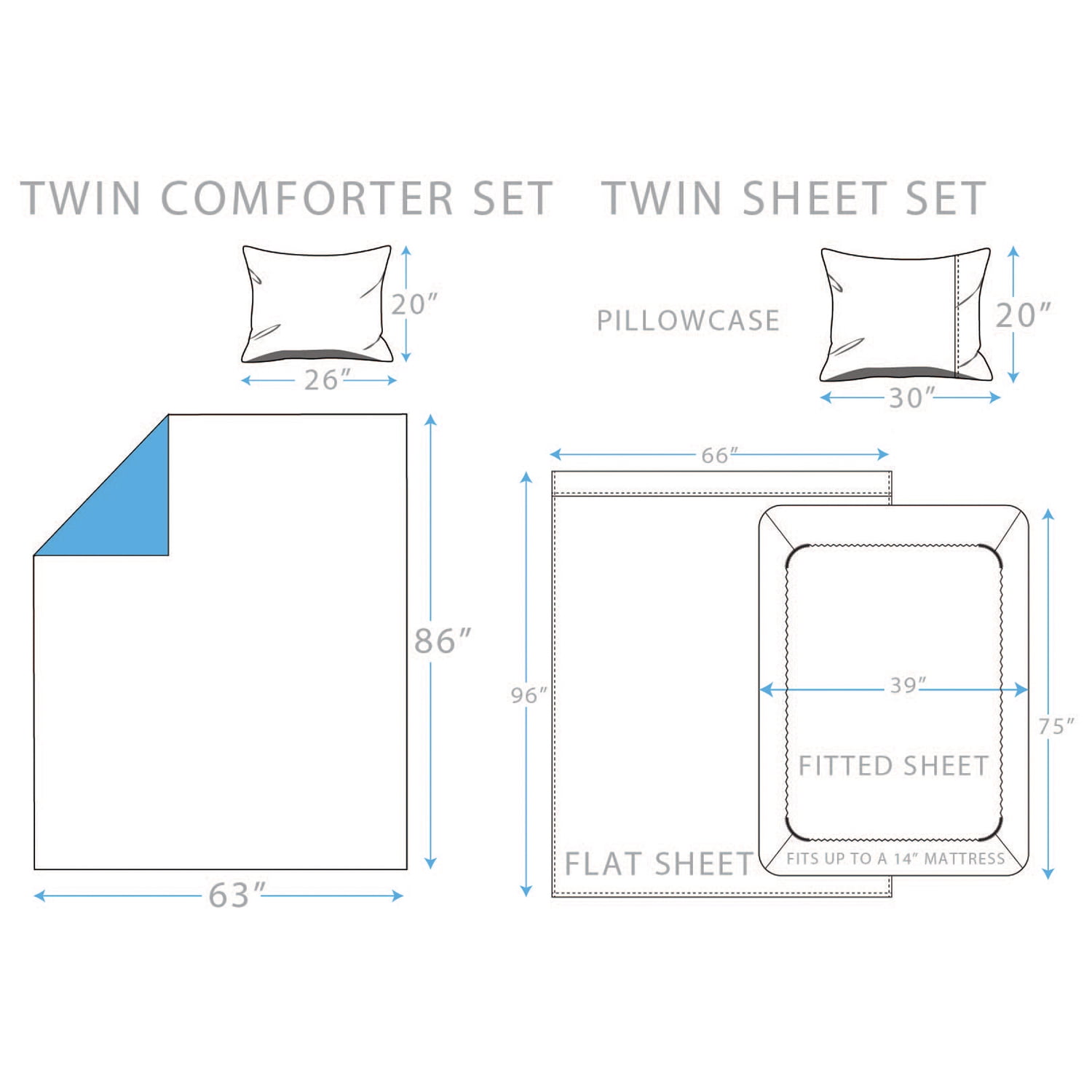 Rugby Stripe Bed-in-a-Bag Set - Grey - Twin