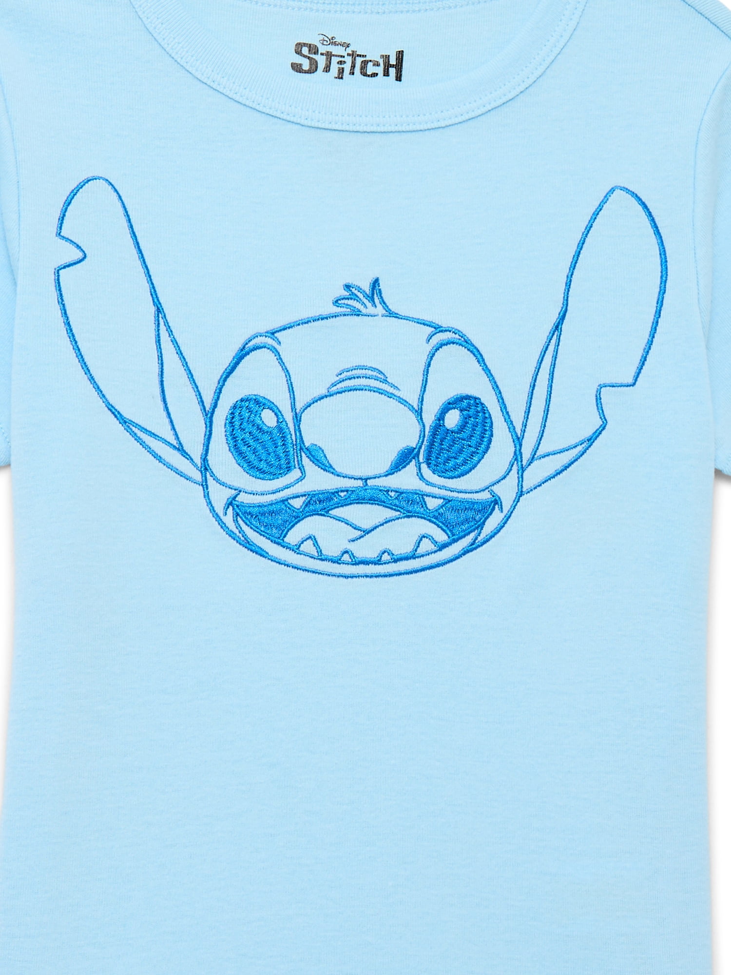 Disney Stitch Girls Embroidered Graphic T-Shirt, Sizes 4-16