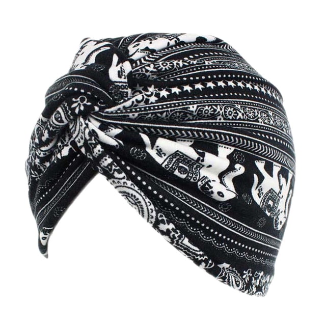 Turban Vintage Torsadé pour Femmes, Couvre-Chef, Bonnet, Noir