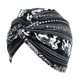 thumbnail image 1 of Turbante de suave Cubierta para cabeza con pliegues Gorros para el cabello Sombrero para cabeza Gorro Hijib negro Sunnimix Turbante de algodón con estampado floral, 1 of 5