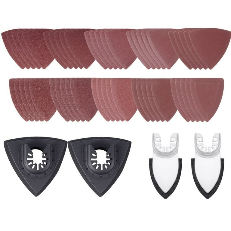 54Pcs Sandpaper Oscillating Tools Detail Sanding Pads Kit for Wood Metal Plaster Include Triangle Sanding Pads Sandpaper Finger Sanding Pads Sandpaper 60 240 Grits Walmart