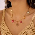 thumbnail image 3 of NICKSUN Gold Ocean Charm Choker Necklace, Dainty Paperclip Chain Collarbone Jewelry with Starfish, Conch, Seashell, Octopus & Palm Tree Pendants, Trendy Elegant Coastal Vacation Accessories, 3 of 6