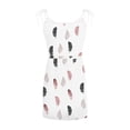 thumbnail image 3 of ZHOGXU Women's Dress Sleeveless Suspender V Neck Feather Print Drawstring Fashion Comfortable Mini Dresses With Pockets For Casual Daily Wear,White,L, 3 of 4