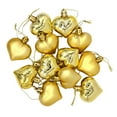 thumbnail image 1 of 12 piezas de adornos navideños con forma de corazón y purpurina para colgar en el árbol. dorado, 1 of 9