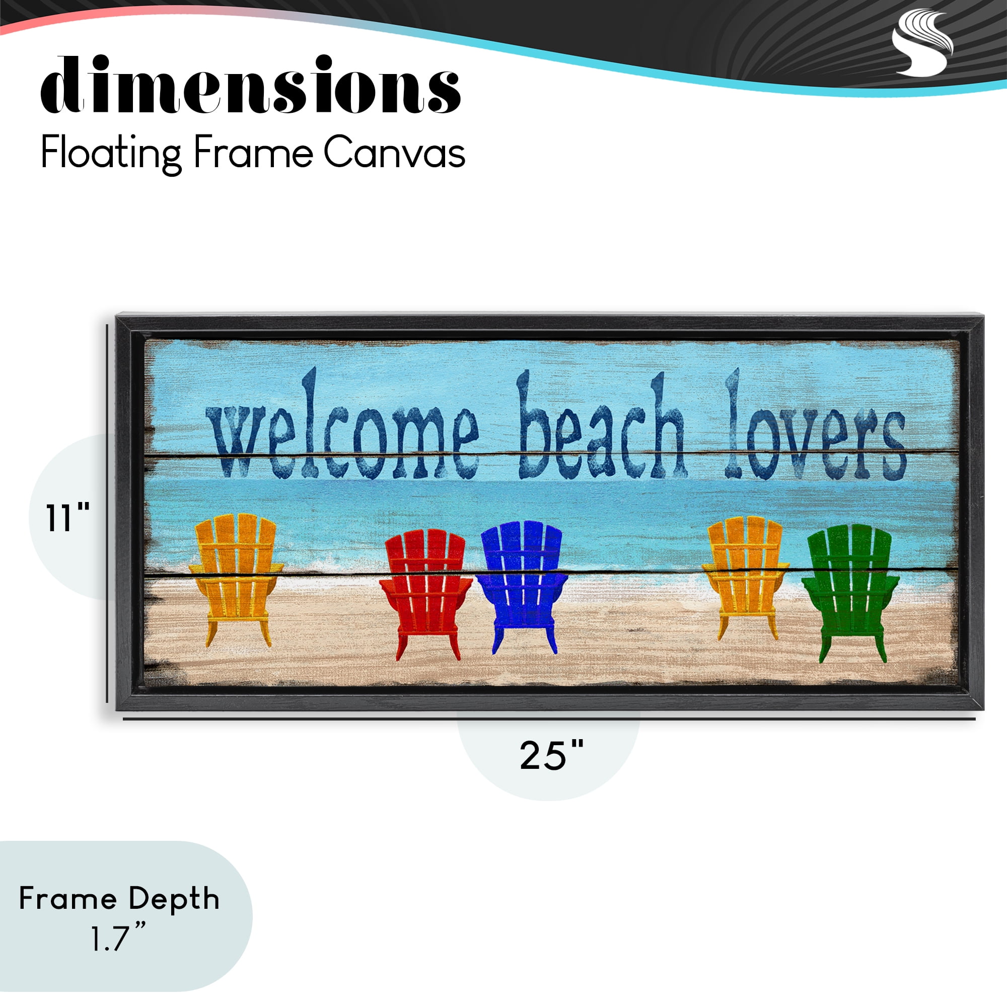 Stupell Industries Beach Lovers Chairs Black Framed Floater Canvas Wall Art, design by Gail Fraser