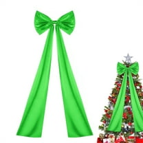 Scheam Green Large Satin Bow 47 inch Christmas Tree Topper Decorative Bow with Long Tail Elegant Xmas Wreath Bow for Car Door Window Home Decor,Holiday Wedding Party Supplies 1 Pack